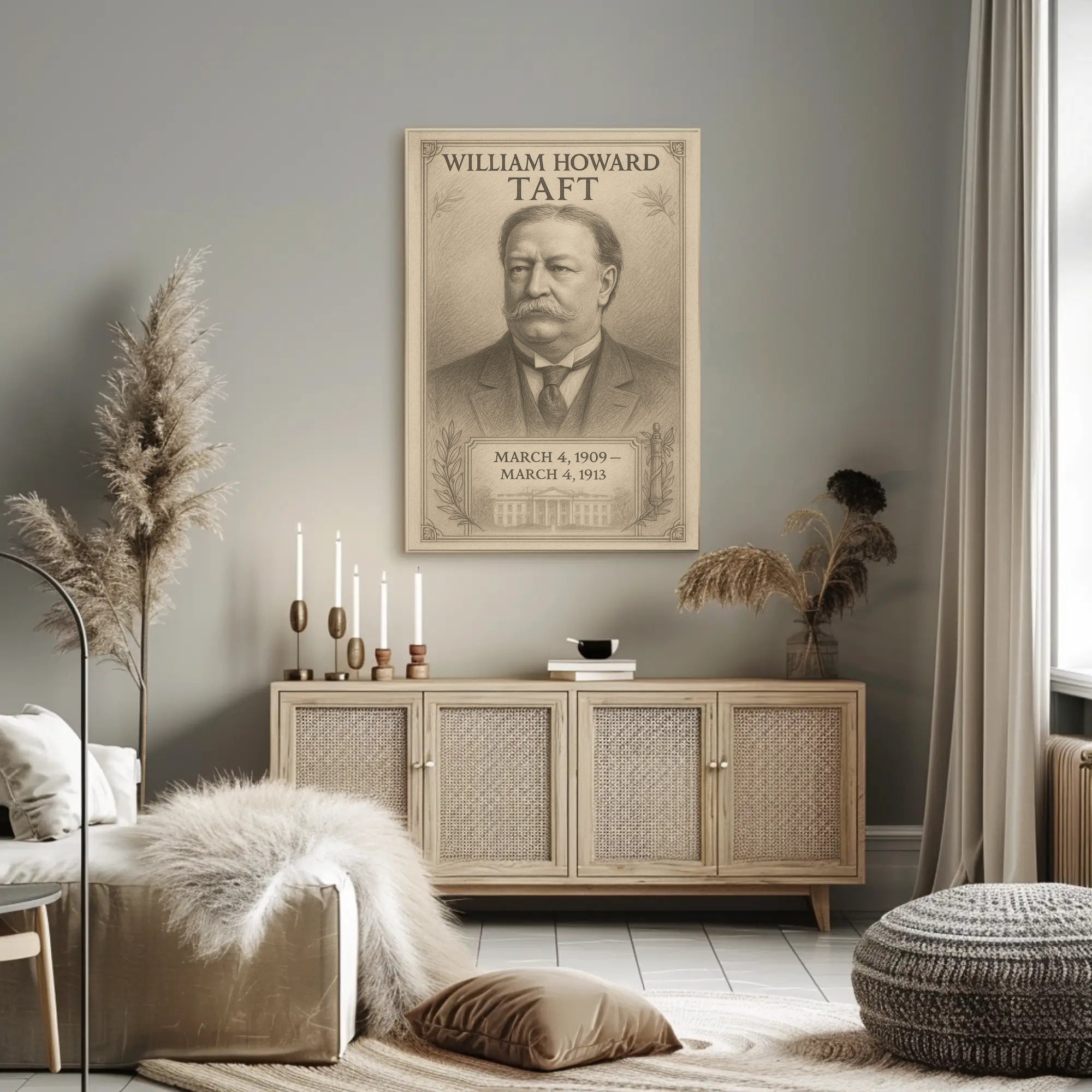 William Howard Taft 27th President Sketch Poster Art Print PosterGoat