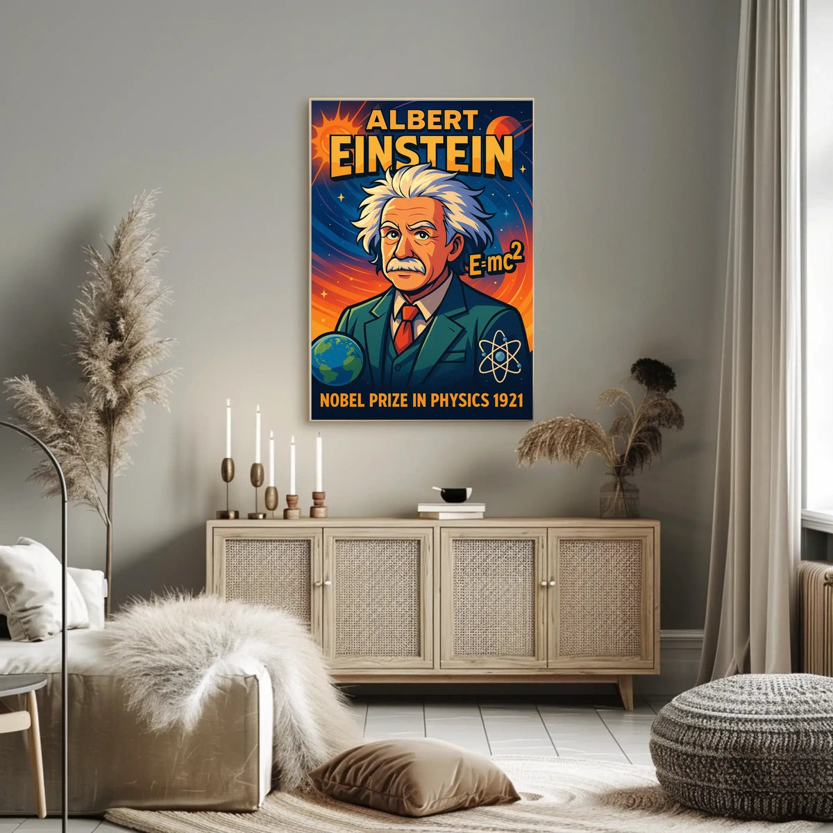 Einstein Vintage Scholarly Physics Poster