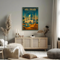 Abu Dhabi Elegance: Modern Meets Vintage Cultural or Heritage Poster