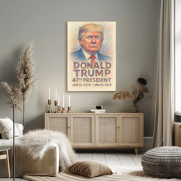 Unyielding Vision Donald Trump in Full Color Poster