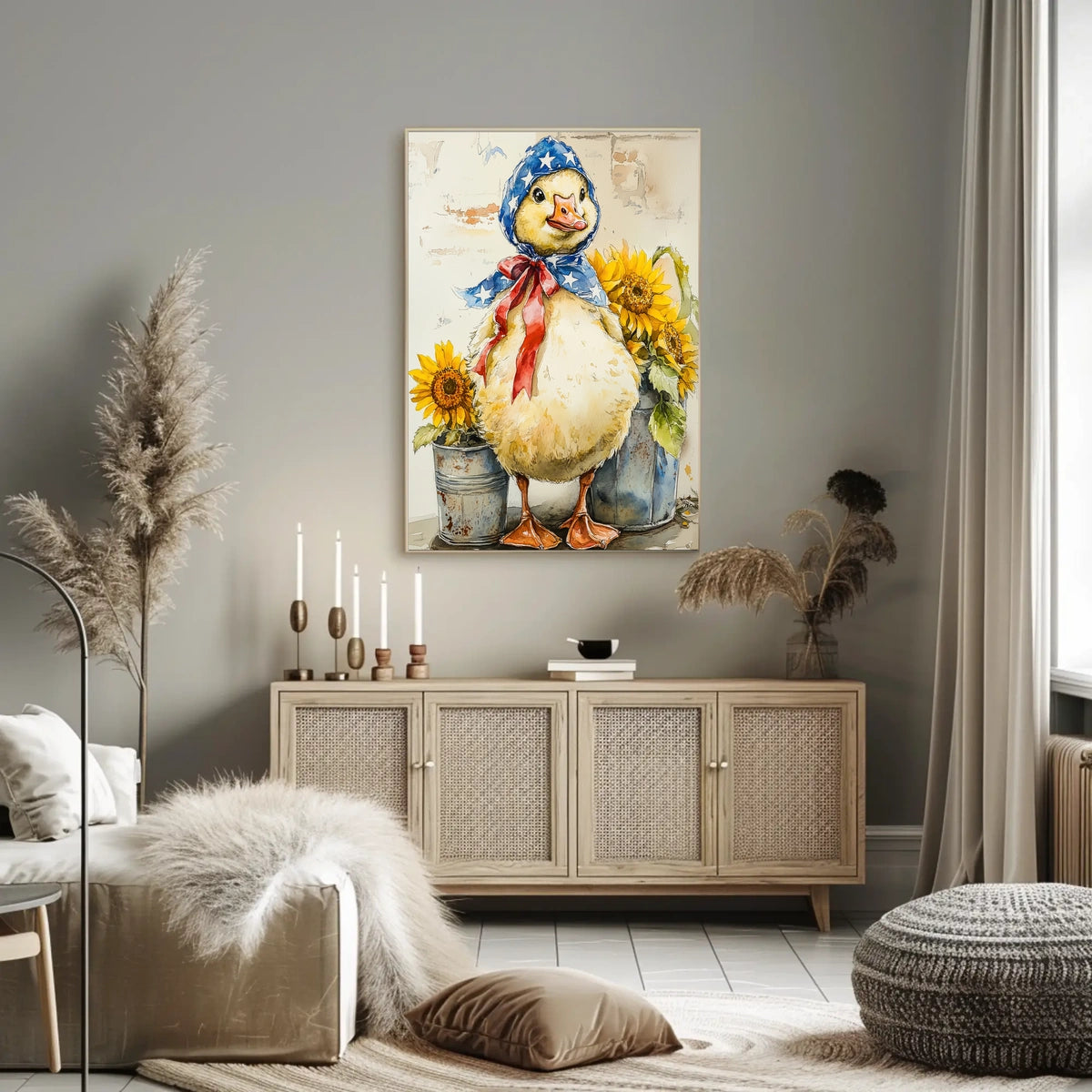 Chubby Goose In Star Spangled Bonnet Artwork Poster