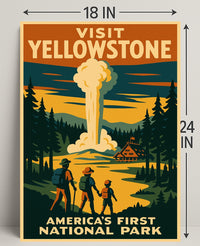 Visit Yellowstone Americas First National Park Poster PosterGoat