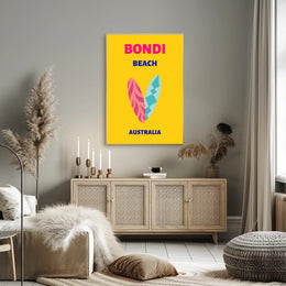 Bondi Beach Retreat Surfboards Travel Poster PosterGoat