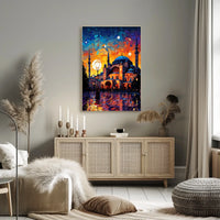Historic Grandeur Istanbul Evening Lights Cultural or Heritage Poster
