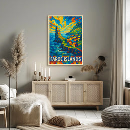 Faroe Islands Vibrant Mosaic Poster