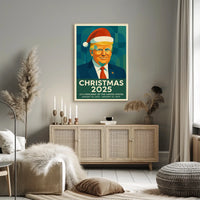 Santa Hat Political Poster Savors Christmas 2025 for Holidays