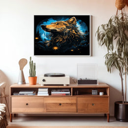 Majestic Wolf Under The Night Sky Poster
