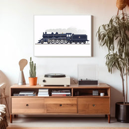 Vintage Steam Locomotive Poster: Classic Rail Elegance