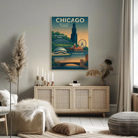 Discover Chicago Landmarks Poster