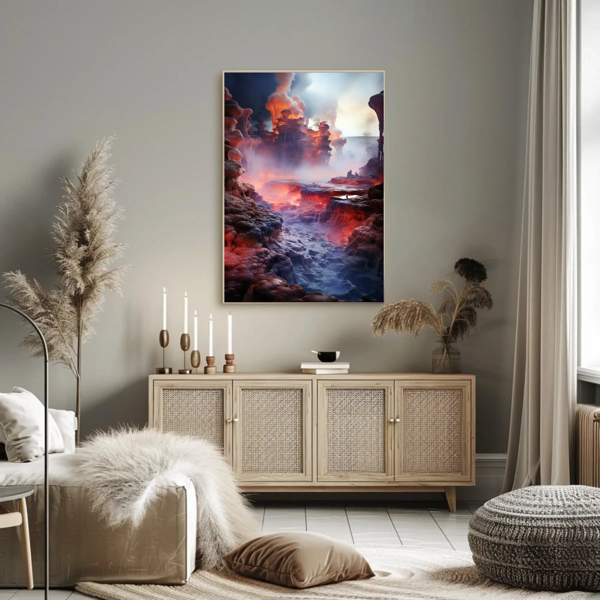 Fiery Fantasy Landscape Poster