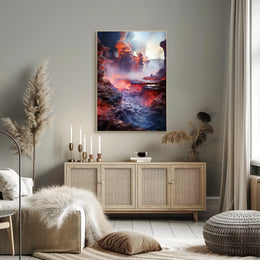 Fiery Fantasy Landscape Poster