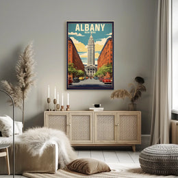 Albany Poster Vintage Cityscape Urban Historic Wall Art