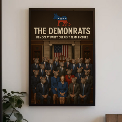Demonrats Political Satire Group Portrait Parody Poster
