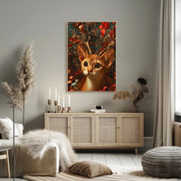 Whimsical Cat Antler Enchantment Fantasy or Mythology Poster