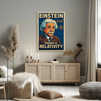 Einstein Relativity Theory Scenic Physics Wall Art Inspiring Study Room Decor Poster