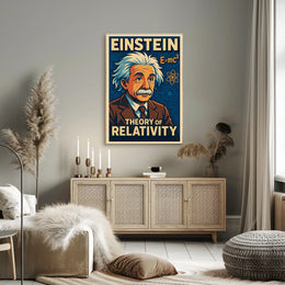 Einstein Relativity Theory Scenic Physics Wall Art Inspiring Study Room Decor Poster