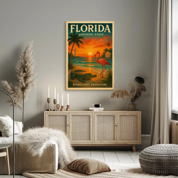 Florida Everglades Adventure Vintage Travel Poster