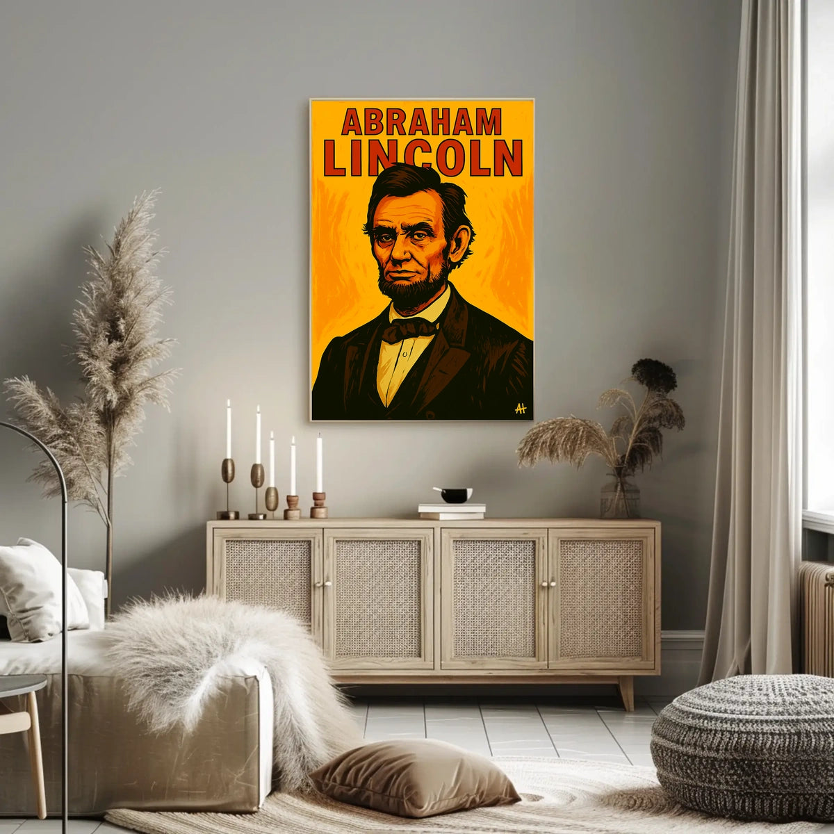Abraham Lincoln American History Vintage Portrait Poster