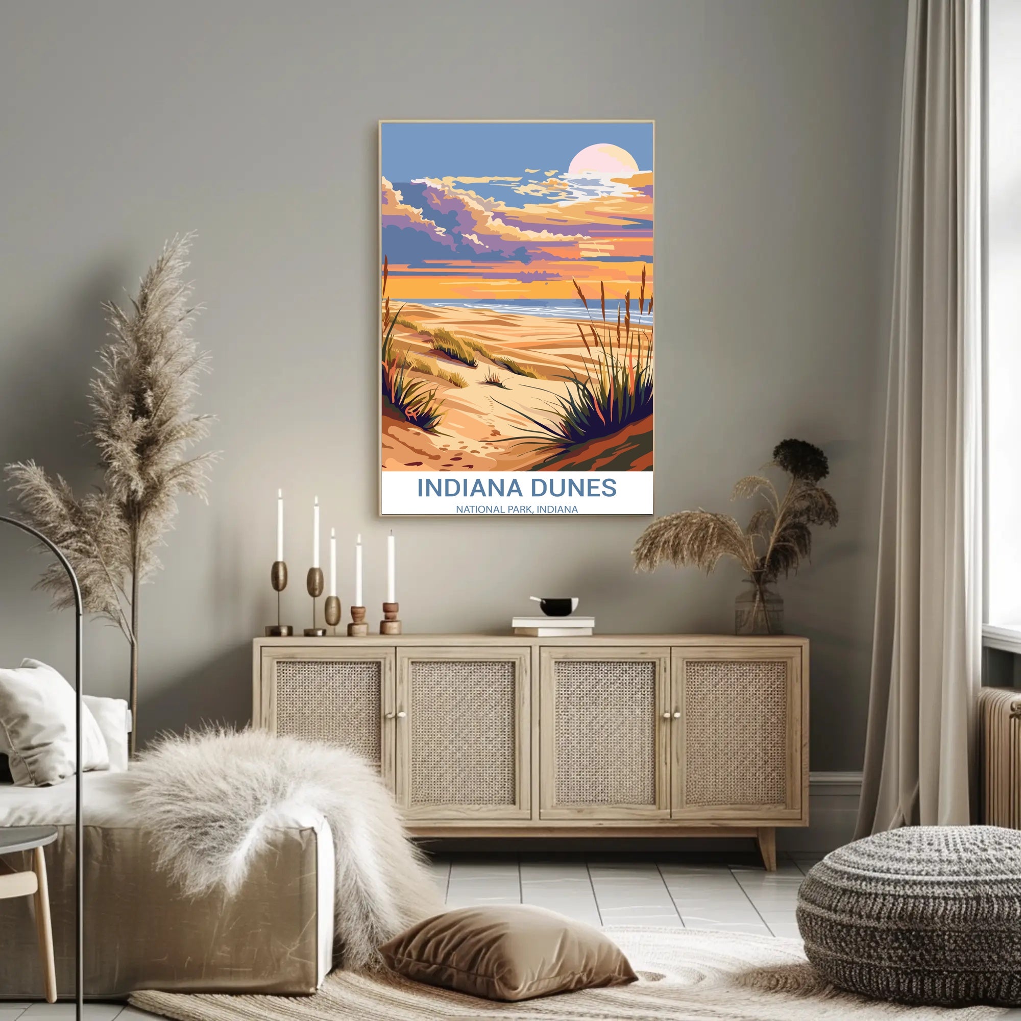Indiana Dunes Scenic Travel Poster