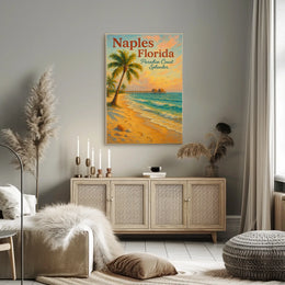 Paradise Coast Splendor Vintage Beach Poster Art