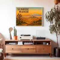 Sunrise Manor Scenic Illustration Poster