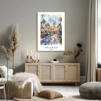 Orlando Watercolor Scene Poster PosterGoat