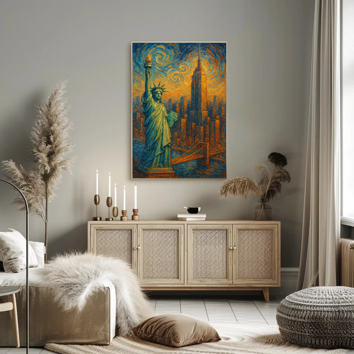 Starry Night Over New York Poster Timeless Urban Home Decor