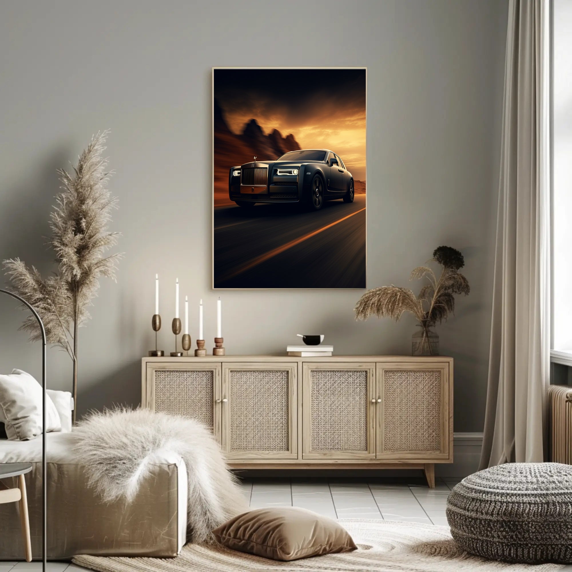 Luxurious Ride at Sunset Poster PosterGoat