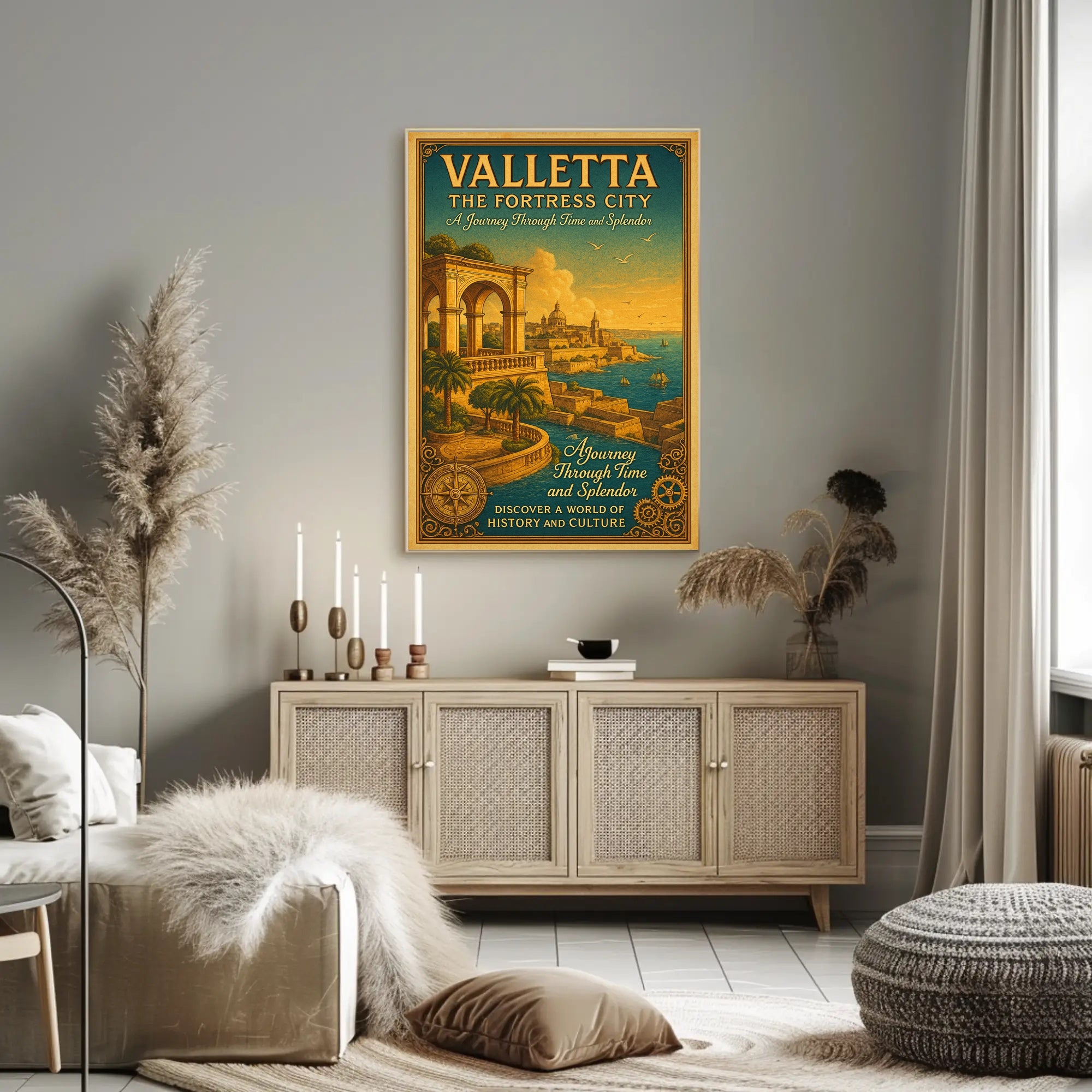 Valletta Vintage Travel Poster Wall Art Print
