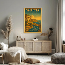 Valletta Vintage Travel Poster Wall Art Print