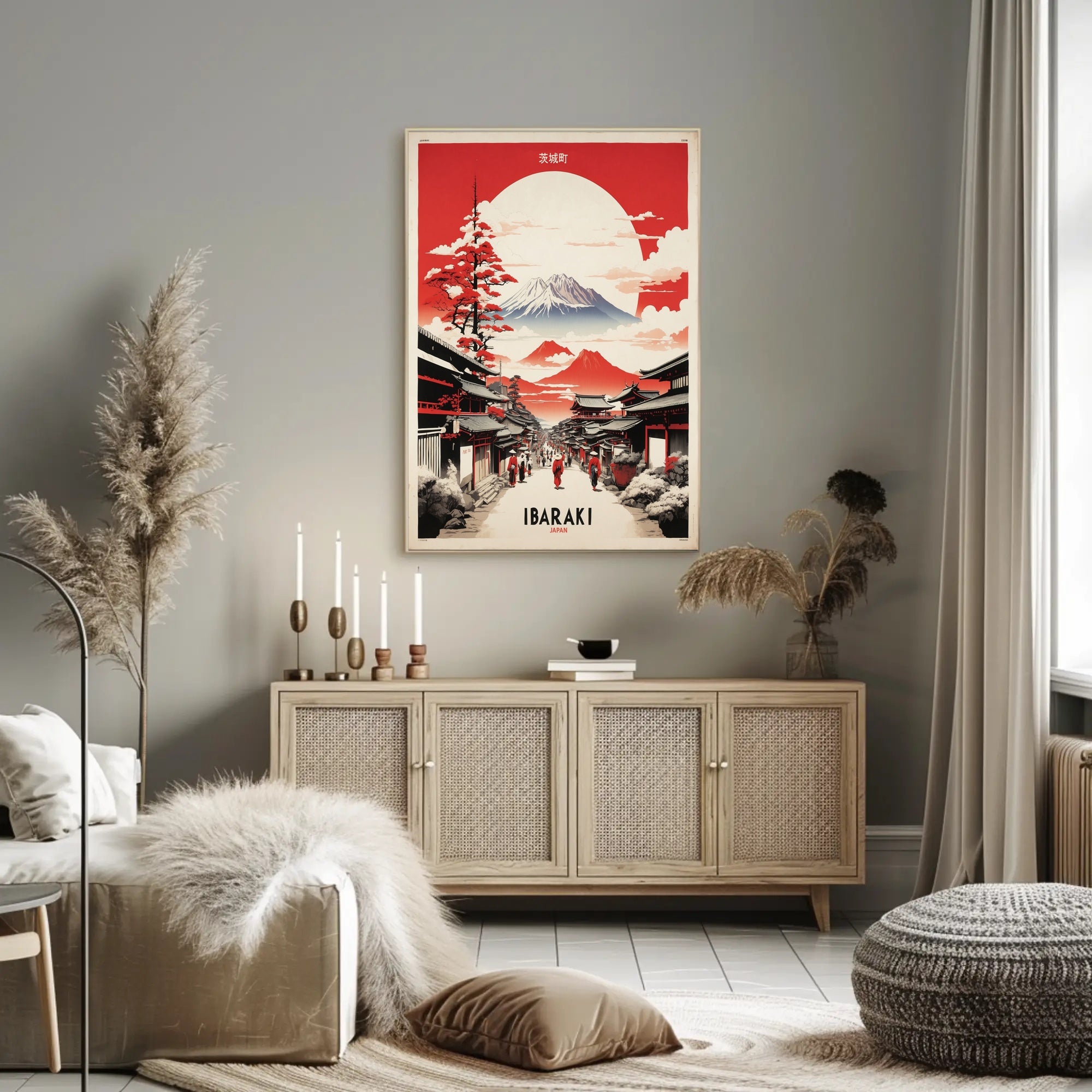 Traditional Japanese Street Scene Travel Poster