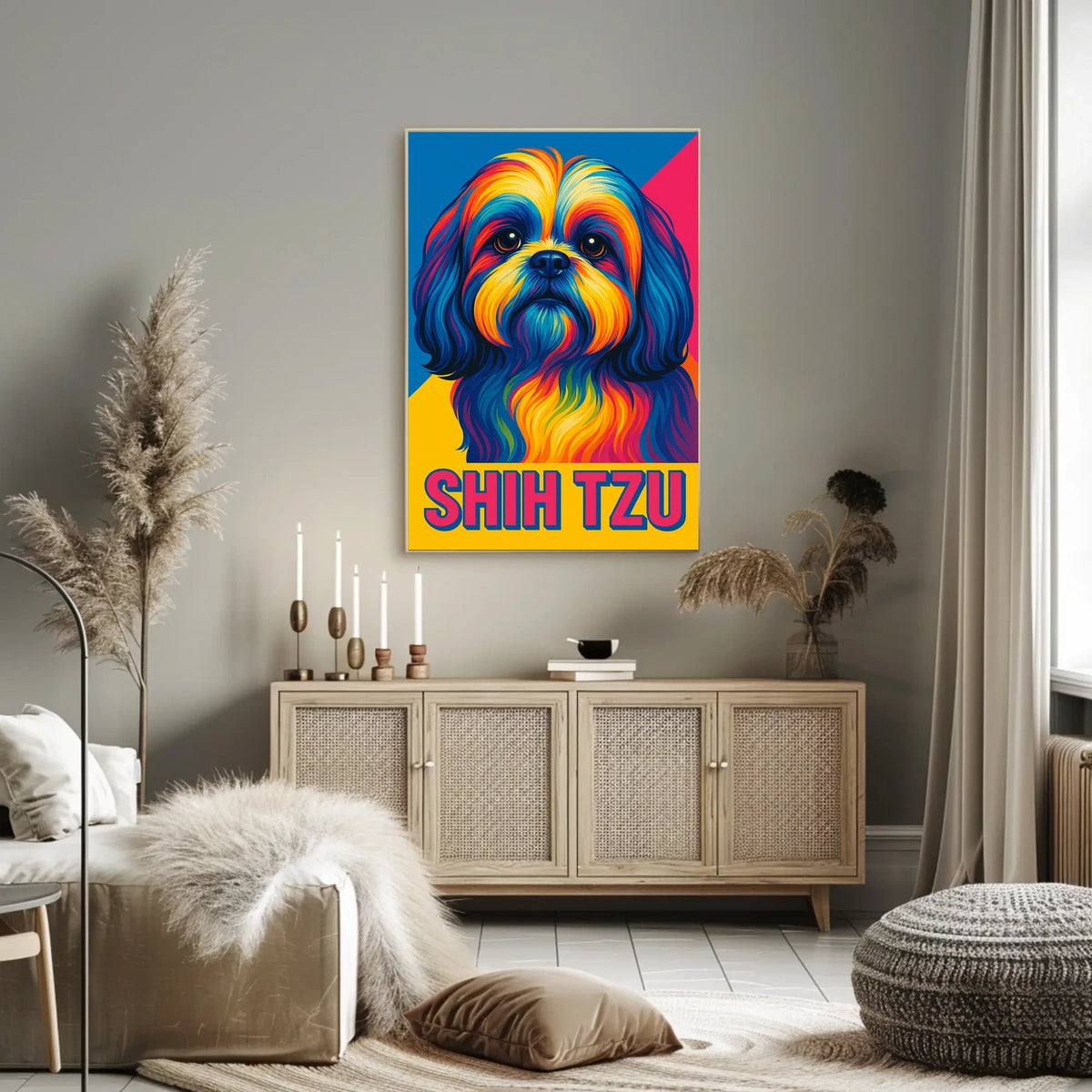 Vibrant Shih Tzu Portrait Poster