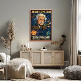 Albert Einstein Relativity Iconic Vintage Science Wall Art Educational Gift Wanderlust Inspired Poster