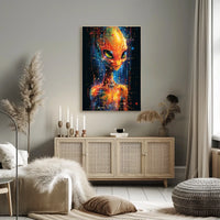 Digital Alien Visage Poster