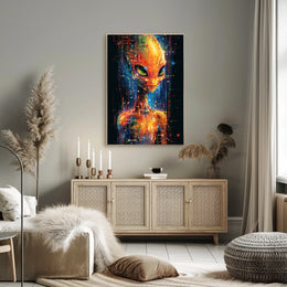 Digital Alien Visage Poster