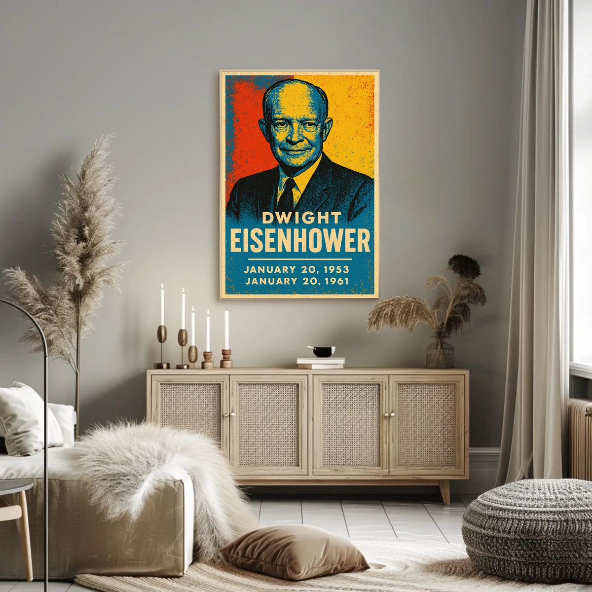 Dwight Eisenhower Patriotic Retro Portrait Poster
