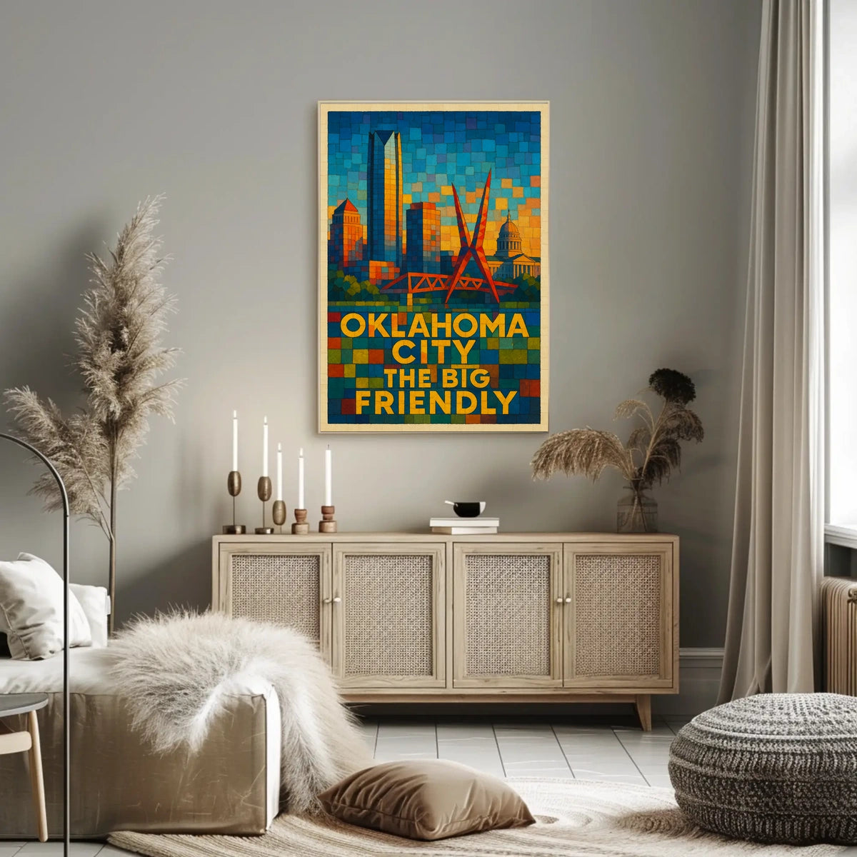 Oklahoma City The Big Friendly Poster Cityscape Wall Art