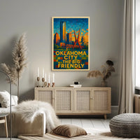 Oklahoma City The Big Friendly Poster Cityscape Wall Art