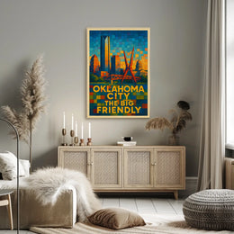 Oklahoma City The Big Friendly Poster Cityscape Wall Art