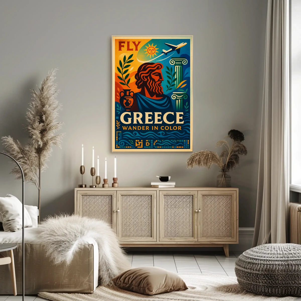 Fly To Greece Wander In Color Poster