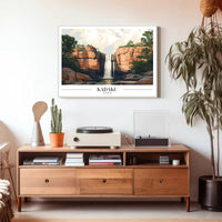 Majestic Waterfall Landscape Australia National Park Poster