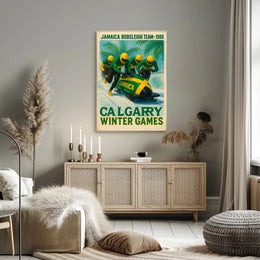 Jamaica Bobsleigh Team 1988 Winter Poster