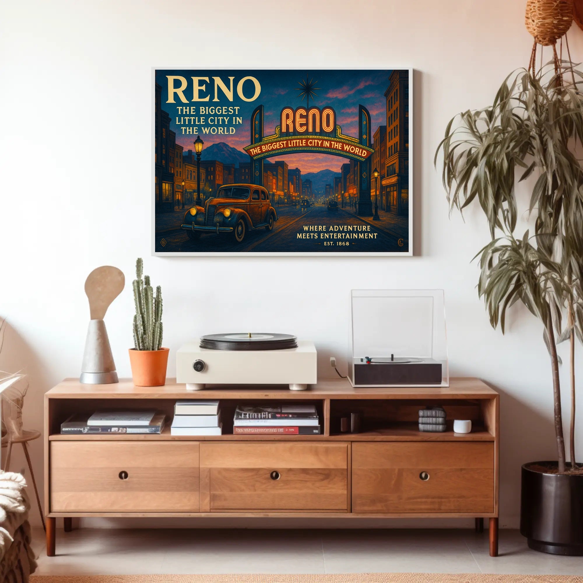 Reno Travel Poster The Biggest Little City Art