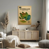 Azerbaijan Land of Fire Geographic Travel Poster