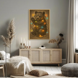 Festive Bear Cub Poster