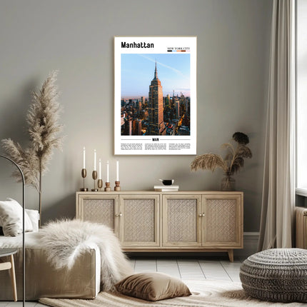 Manhattan Skyline Empire State Building Travel Poster