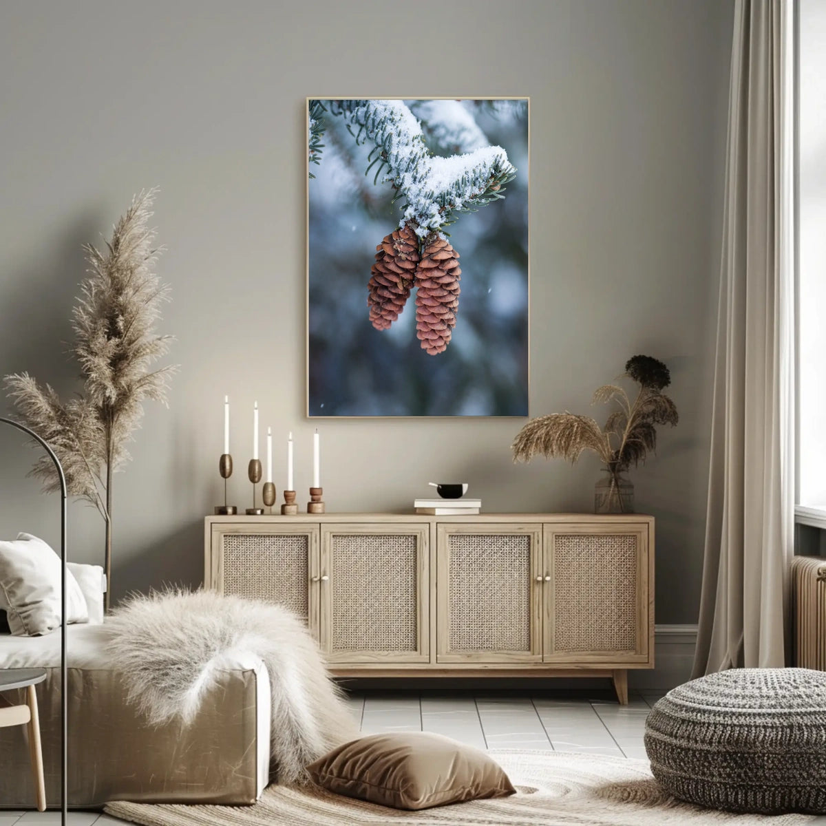 Winter Serenity Pine Cones National Park Poster