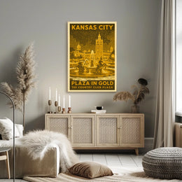 Kansas City Plaza in Gold Poster