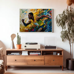 Dynamic Runner: Impressionistic Sports Art Poster Print