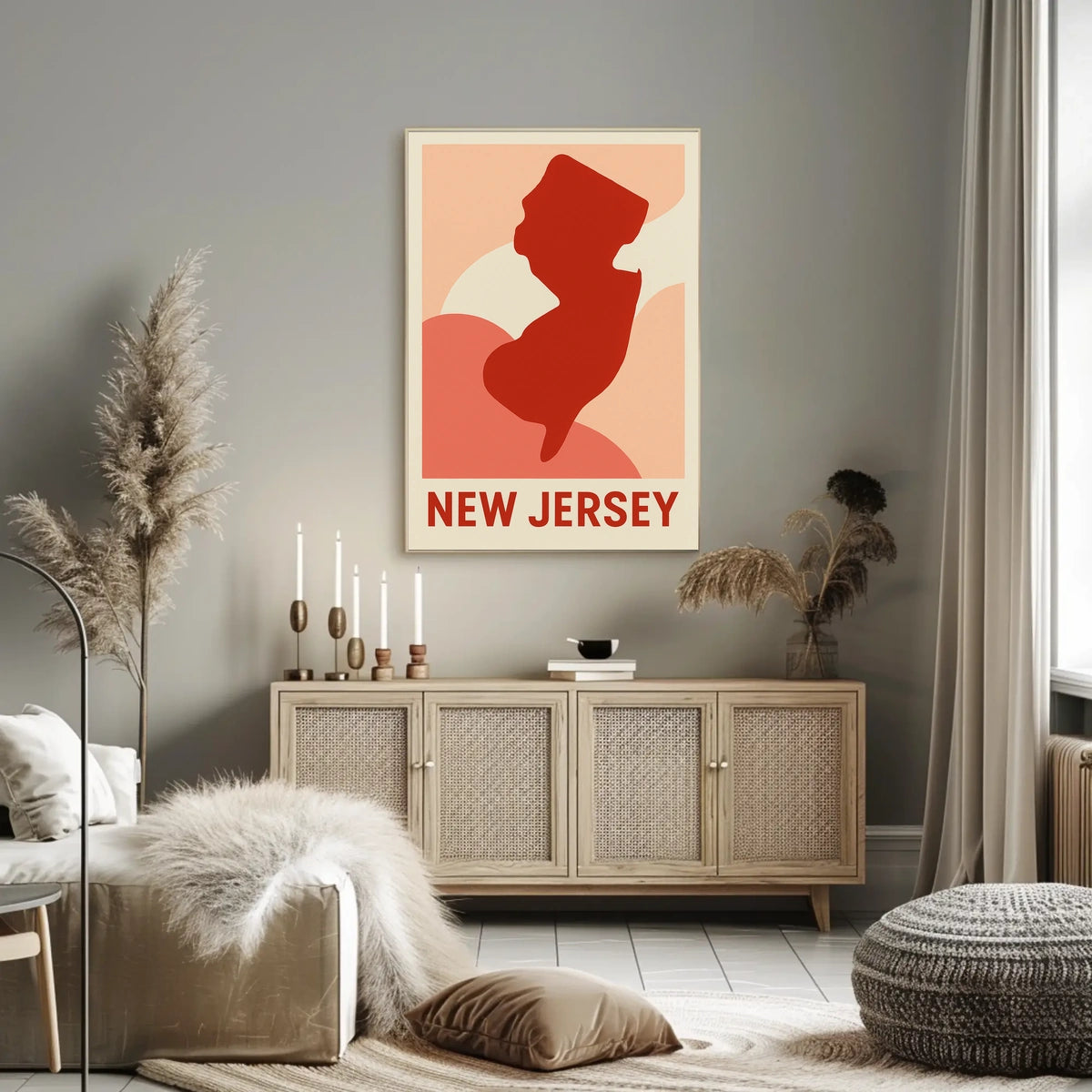 New Jersey Silhouette Poster